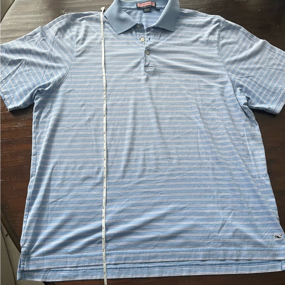 Vineyard vines blue and pink striped golf polo XL ( 2 extremely small flaws ) - Picture 4 of 11